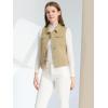 imageAllegra K Womens Buttoned Washed Denim Vest Jacket W Chest Flap PocketsLight Khaki
