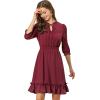 imageAllegra K Womens Casual Dresses 34 Sleeve Summer Boho Chiffon Wedding Guest DressBurgundy