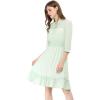 imageAllegra K Womens Casual Dresses 34 Sleeve Summer Boho Chiffon Wedding Guest DressGreen