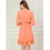 imageAllegra K Womens Casual Dresses 34 Sleeve Summer Boho Chiffon Wedding Guest DressSalmon