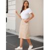 imageAllegra K Womens Casual Jean Skirt High Waist Back Slit Stretch Denim SkirtsApricot