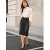 imageAllegra K Womens Casual Jean Skirt High Waist Back Slit Stretch Denim SkirtsBlack
