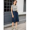 imageAllegra K Womens Casual Jean Skirt High Waist Back Slit Stretch Denim SkirtsDark Blue