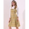 imageAllegra K Womens Christmas Plaid Dress Vintage Sleeveless Tie Waist ALine Pinafore Overall DressesYellow