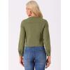 imageAllegra K Womens Denim Jacket Collarless Round Neck Button Down Long Sleeve Jean JacketsArmy Green