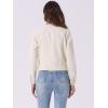 imageAllegra K Womens Denim Jacket Collarless Round Neck Button Down Long Sleeve Jean JacketsBeige