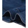 imageAllegra K Womens Denim Jacket Collarless Round Neck Button Down Long Sleeve Jean JacketsDark Blue