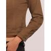 imageAllegra K Womens Denim Jacket Collarless Round Neck Button Down Long Sleeve Jean JacketsDark Brown