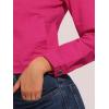 imageAllegra K Womens Denim Jacket Collarless Round Neck Button Down Long Sleeve Jean JacketsHot Pink