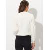 imageAllegra K Womens Denim Jacket Collarless Round Neck Button Down Long Sleeve Jean JacketsWhite