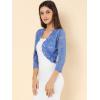 imageAllegra K Womens Elegant 34 Sleeve Sheer Floral Lace Shrug TopGray Blue