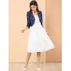 imageAllegra K Womens Elegant 34 Sleeve Sheer Floral Lace Shrug TopNavy