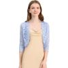 imageAllegra K Womens Elegant 34 Sleeve Sheer Floral Lace Shrug TopNight Blue