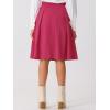 imageAllegra K Womens Office Work Skirts Belted Waist Midi ALine Pleated SkirtFuschia