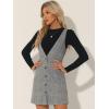 imageAllegra K Womens Overall Dresses Fall Jumper Halloween Houndstooth Pinafore Plaid DressesBlack