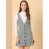 imageAllegra K Womens Overall Dresses Fall Jumper Halloween Houndstooth Pinafore Plaid DressesBlack Green