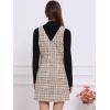 imageAllegra K Womens Overall Dresses Fall Jumper Halloween Houndstooth Pinafore Plaid DressesBlack Khaki