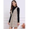 imageAllegra K Womens Overall Dresses Fall Jumper Halloween Houndstooth Pinafore Plaid DressesBlack Khaki