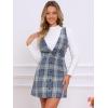 imageAllegra K Womens Overall Dresses Fall Jumper Halloween Houndstooth Pinafore Plaid DressesBlue Check
