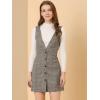 imageAllegra K Womens Overall Dresses Fall Jumper Halloween Houndstooth Pinafore Plaid DressesBrown Black