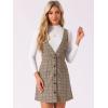 imageAllegra K Womens Overall Dresses Fall Jumper Halloween Houndstooth Pinafore Plaid DressesBrown Check