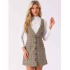 imageAllegra K Womens Overall Dresses Fall Jumper Halloween Houndstooth Pinafore Plaid DressesBrown Check