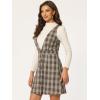 imageAllegra K Womens Overall Dresses Fall Jumper Halloween Houndstooth Pinafore Plaid DressesBrown Orange