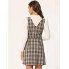 imageAllegra K Womens Overall Dresses Fall Jumper Halloween Houndstooth Pinafore Plaid DressesBrown Orange