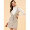 imageAllegra K Womens Overall Dresses Fall Jumper Halloween Houndstooth Pinafore Plaid DressesBrown White