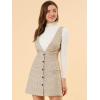 imageAllegra K Womens Overall Dresses Fall Jumper Halloween Houndstooth Pinafore Plaid DressesBrown White