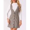imageAllegra K Womens Overall Dresses Fall Jumper Halloween Houndstooth Pinafore Plaid DressesGray Brown