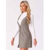imageAllegra K Womens Overall Dresses Fall Jumper Halloween Houndstooth Pinafore Plaid DressesGray Brown