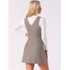 imageAllegra K Womens Overall Dresses Fall Jumper Halloween Houndstooth Pinafore Plaid DressesGray Brown