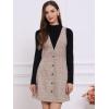 imageAllegra K Womens Overall Dresses Fall Jumper Halloween Houndstooth Pinafore Plaid DressesKhaki Check