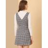 imageAllegra K Womens Overall Dresses Fall Jumper Halloween Houndstooth Pinafore Plaid DressesWhite Brown