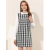 imageAllegra K Womens Peter Pan Dress 60s Clock Block Mini Long Sleeve DressesBlack