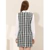 imageAllegra K Womens Peter Pan Dress 60s Clock Block Mini Long Sleeve DressesBlack