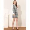 imageAllegra K Womens Peter Pan Dress 60s Clock Block Mini Long Sleeve DressesBlack