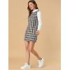 imageAllegra K Womens Peter Pan Dress 60s Clock Block Mini Long Sleeve DressesBlack Orange