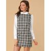 imageAllegra K Womens Peter Pan Dress 60s Clock Block Mini Long Sleeve DressesBlack Orange