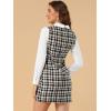 imageAllegra K Womens Peter Pan Dress 60s Clock Block Mini Long Sleeve DressesBlack Orange