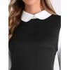 imageAllegra K Womens Peter Pan Dress 60s Clock Block Mini Long Sleeve DressesBlack Solid