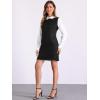 imageAllegra K Womens Peter Pan Dress 60s Clock Block Mini Long Sleeve DressesBlack Solid