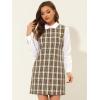 imageAllegra K Womens Peter Pan Dress 60s Clock Block Mini Long Sleeve DressesBrown