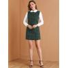 imageAllegra K Womens Peter Pan Dress 60s Clock Block Mini Long Sleeve DressesGreen Blue