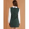 imageAllegra K Womens Peter Pan Dress 60s Clock Block Mini Long Sleeve DressesGreen Blue