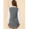 imageAllegra K Womens Peter Pan Dress 60s Clock Block Mini Long Sleeve DressesGrey