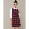 imageAllegra K Womens Peter Pan Dress 60s Clock Block Mini Long Sleeve DressesRed