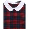 imageAllegra K Womens Peter Pan Dress 60s Clock Block Mini Long Sleeve DressesRed