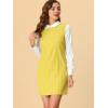 imageAllegra K Womens Peter Pan Dress 60s Clock Block Mini Long Sleeve DressesYellow